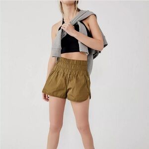 Free People Olive Athletic Shorts